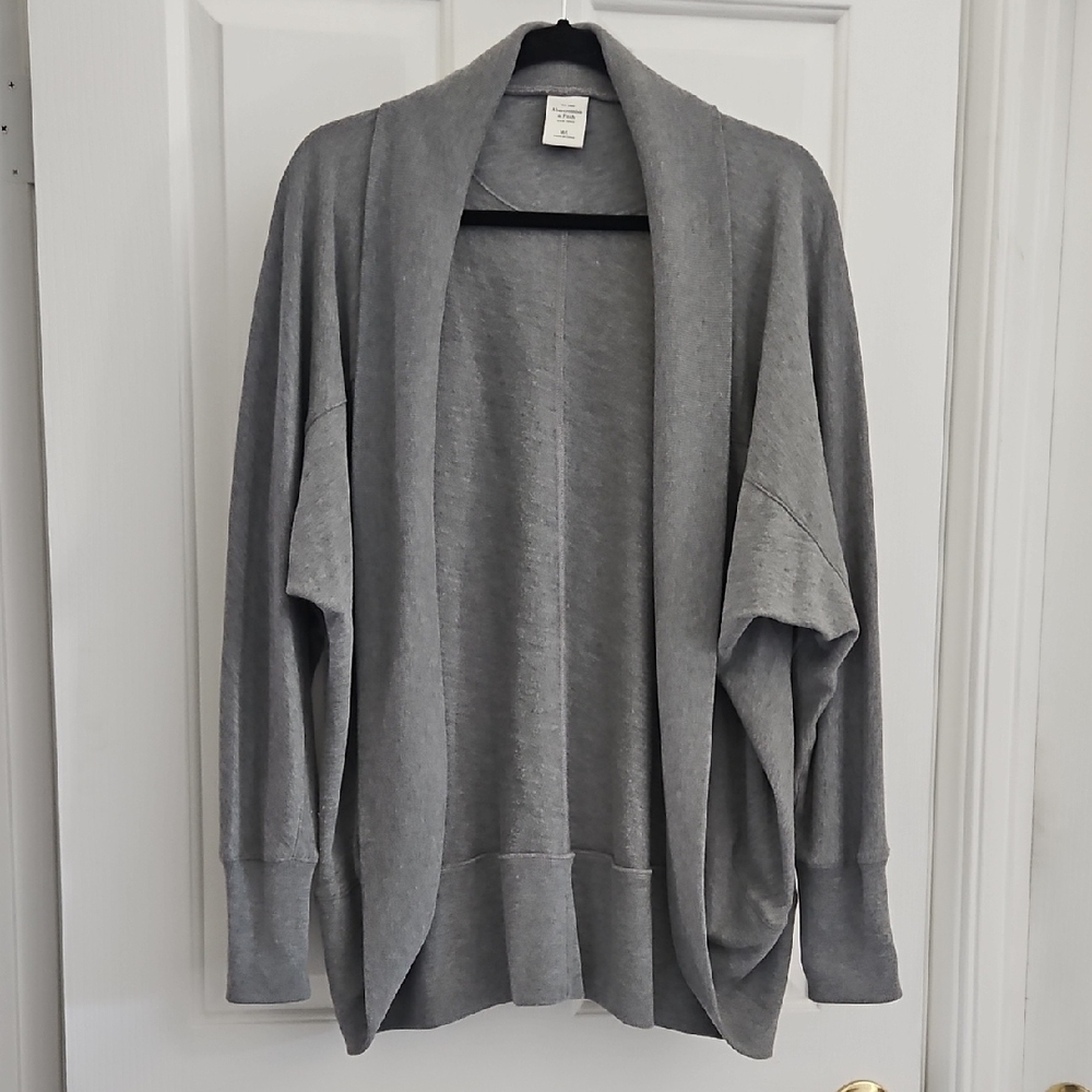 Abercrombie & Fitch Women's Heather Gray Open Cardigan